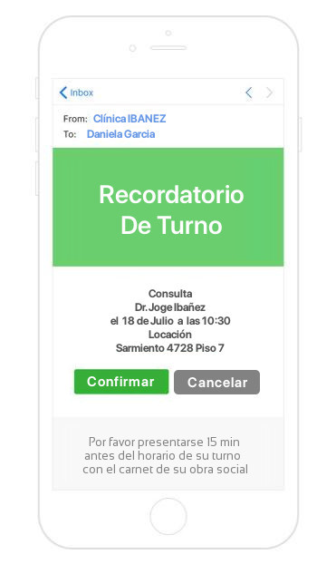 Recordatorio de turnos
